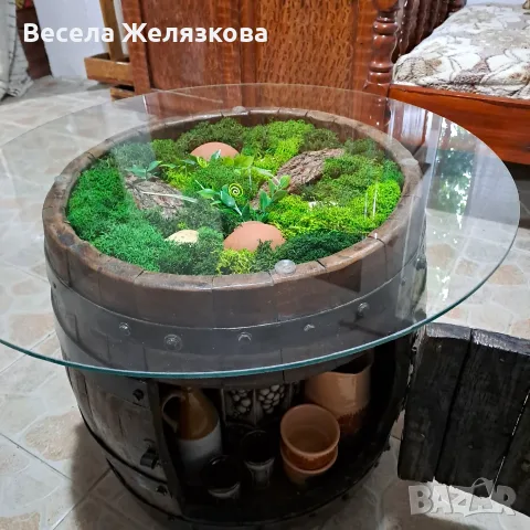  Маса-барче от автентична бъчва , снимка 5 - Шкафове - 55412153