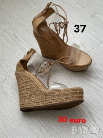 обувки високи токчета Лубутин платформа сандал