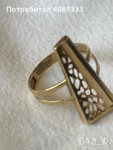 Златен пръстен пиано 2.96гр 14 к, снимка 3 - Пръстени - 54185007