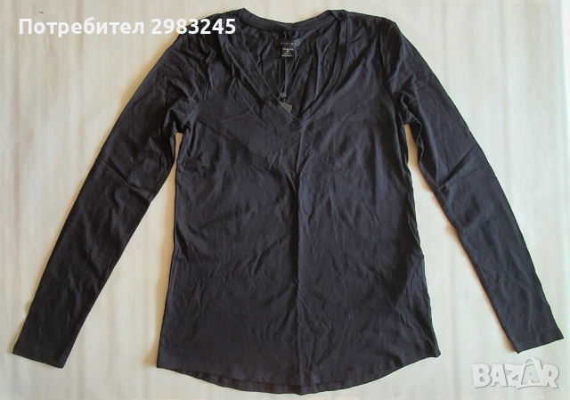 Дамска блуза с дълги ръкави шпиц деколте