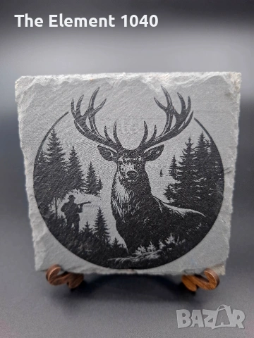 Квадратни каменни подложки от естествен шистов камък (Slate Coasters) – 10х10 см , снимка 5 - Други - 55048252