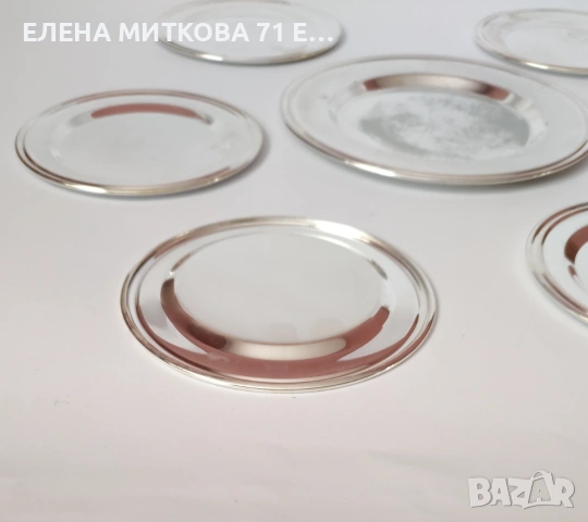 Нов посребрен комплект поставки за чаши и бутилка 6+1, снимка 4 - Аксесоари за кухня - 54272593