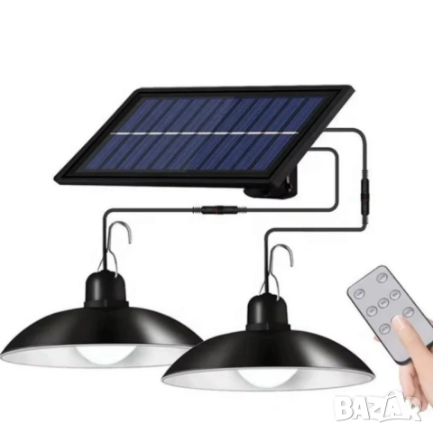 Двойни соларни LED лампи. , снимка 3 - Лед осветление - 54196870