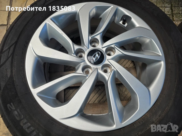 Лети джанти 17ки 5х112 Hyundai + летни гуми 225/60/17 Hankook, снимка 4 - Гуми и джанти - 55082044