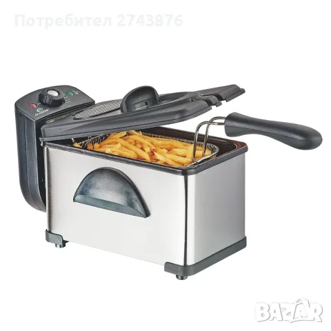 Фритюрник EK-021SS, 2L, 2000 W,Иноксово тяло, Емайлиран казан,Регулируем, Разглобяем
