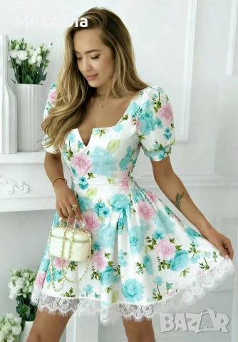 Дамски флорални рокли - няколко цвята - 29€, снимка 4 - Рокли - 54109640