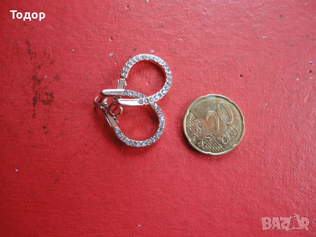 Позлатени обеци обици с камъни 1