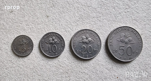 Малайзия. 5, 10, 20 и 50 сен. 4 бройки.