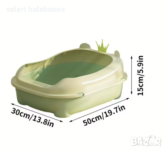 продавам нова котешка полузатворена тоалетна,лопатка размерите са на снимките, снимка 6 - За котки - 54525435