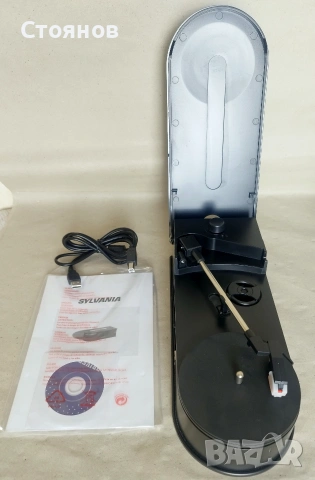 Оригинален нов грамофон SYLVANIA с USB енкодер (2 скорости: 33/45), снимка 5 - Грамофони - 55100527
