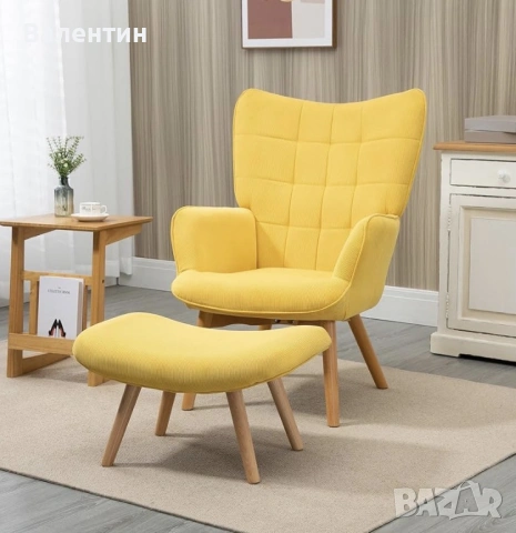 Фотьойл с табуретка HOMCOM, снимка 2 - Дивани и мека мебел - 54709123