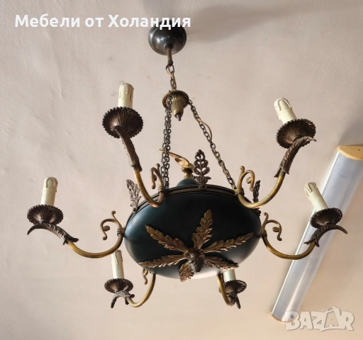 Френски бронзов полилей Империя, снимка 8 - Полилеи - 54341873