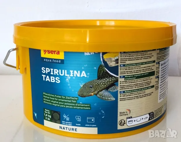 Sera Spirulina Tabs Nature Растителна храна за рибки във вид на таблетки, 2150 бр.