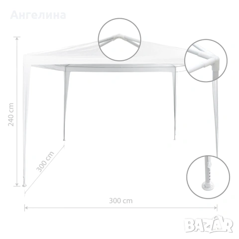 Шатра Muhler G1010 300x300xH240cm, снимка 3 - Градински мебели, декорация  - 54639298