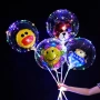 50бр Bobo балон със светлини (LED) и вътрешен фолиев балон – балон в балон ефект, снимка 3