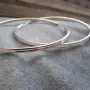 Сребърни обеци халки 7см. (ширина 3мм), снимка 4