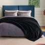 BEDSURE Sherpa одеяло XXL 220x240 см черно, снимка 1