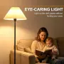 ZYDTRIP стилна подова LED лампа лампион с текстилен абажур и подови бутон (E27), 3000K/4000K/5000K, снимка 4