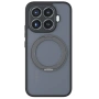 Магнитен Калъф за Xiaomi 17T Pro Matte Skin-touch със Стойка и Протектор – Прозрачен черен, снимка 2