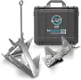 WAVESRX TriAnchor Сгъваема котва от неръждаема стомана за лодка, джет или катер, 12 lb, снимка 1