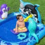 Надуваем детски басейн с морски животни, водни играчки и игра за хвърляне на халки, 134 x 131 x 73 с, снимка 1