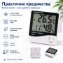 Дигитален термометър влагомер с часовник аларма календар и голям LCD дисплей, снимка 8