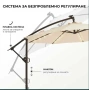 Висококачествен 3М Градински Чадър с 8 ребра LED осветление UV защита, снимка 3