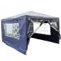 Градинска шатра павилион 3x4x2.5 м синя – Парти шатра със стени, 4 прозореца и вход с цип, снимка 6