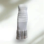 maxi dress with a textured bodice and a patterned lace hem, снимка 1