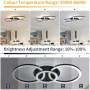 Нова таванна лампа Черен LED плафон 3 пръстена 50W димируем за хол спалня кухня осветление, снимка 2