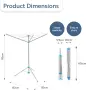 Преносим Въртящ се Сушилник за Дрехи Minky Freestanding Rotary Airer 15m за Тераса и Къмпинг, снимка 4