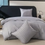 Комплект спално бельо 160x200 см с 2 калъфки 70x80 см, сатенени райета, микрофибър/памук, снимка 6