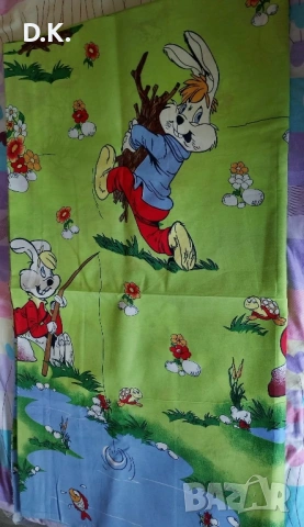 Памучен плат за детско спално бельо. 500см(Д)х215(Ш). Цена-18€.