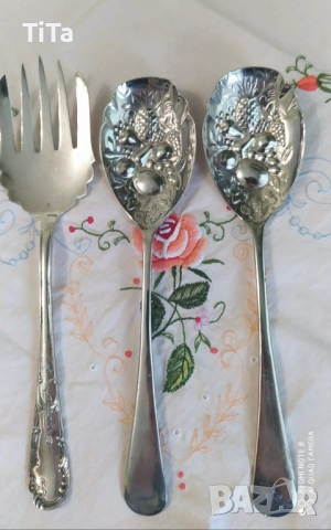 Английски посребрени прибори за сервиране, снимка 12 - Прибори за хранене, готвене и сервиране - 54058177