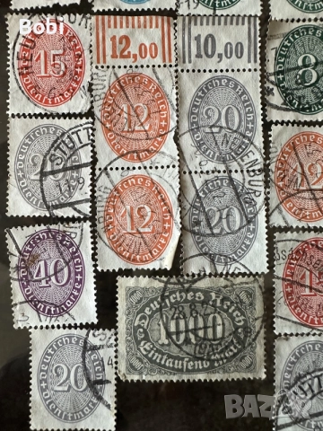 Немски лот пощенски марки 1919-1923г, снимка 4 - Филателия - 55531826