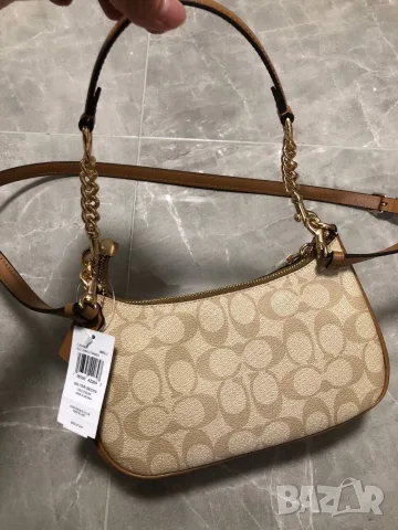 Coach Teri Shoulder Bag Signature Canvas – Chalk / Tan, снимка 3 - Чанти - 55416360