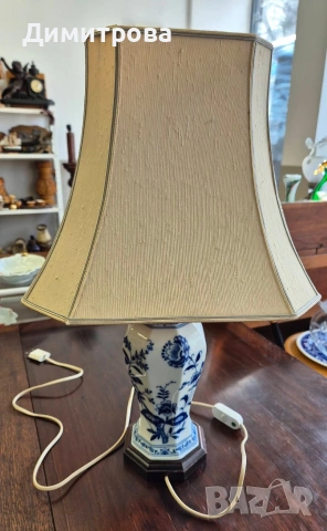 Винтидж нощна лампа, син лук, снимка 7 - Настолни лампи - 53955366