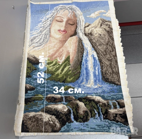 Ушит Гоблен "Водната фея"-52см х 34 см, снимка 2 - Гоблени - 54056297