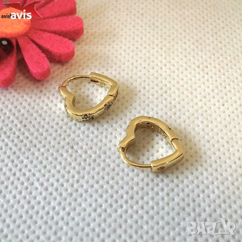 Обеци с 14К златно покритие 2141907, снимка 3 - Обеци - 54350183