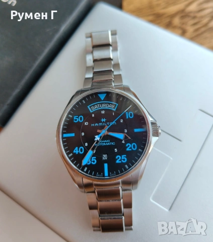 Като нов фул сет Hamilton Khaki Aviation Day Date Air Zermatt Special Edition, снимка 2 - Мъжки - 54988641