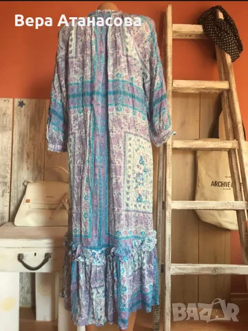 💙🩵👗 Дълга, лека и ефирна рокля Zara💎 s/m/l рамер, снимка 5 - Рокли - 55605859