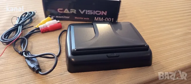 Монитор Color TFT-LCD Car Vision, MM-01, 4.3” сгъваем, 2 видео входа, Резолюция 480 x 272, снимка 3 - Аксесоари и консумативи - 55586416