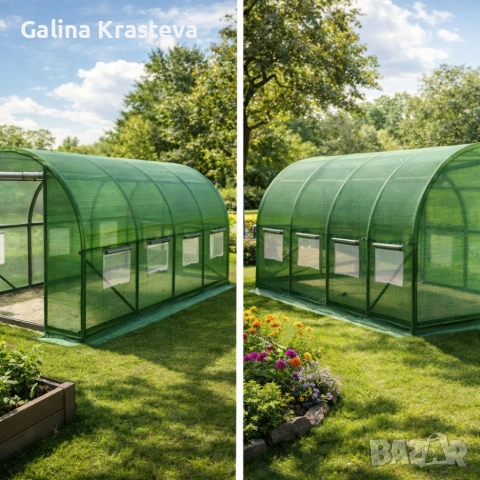 Градинска четирисегментна оранжерия - професионална защита за вашите култури - 4 х 2,5 х 2м, снимка 2 - Оранжерии - 54040877