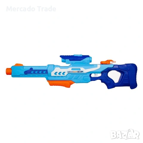 Пластмасов воден пистолет Mercado Trade, Син - Оранжев, 76cм., снимка 2 - Електрически играчки - 55124549