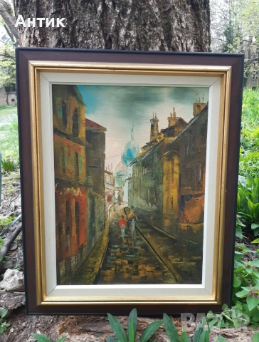 Красива Стара Картина Живопис Маслени Бои на Платно 