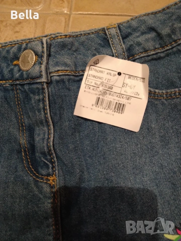 Дънкова пола 5-6 г., снимка 3 - Детски рокли и поли - 54791325