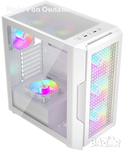 Компютърна кутия 1stPlayer TRILOBITE T7, бял - T7-WH-4F1-W, снимка 6 - Захранвания и кутии - 54096421