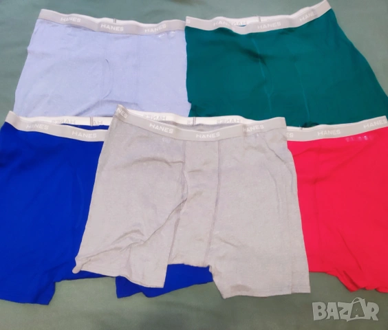 Чисто нови памучни мъжки боксерки HANES, размер 3XL (5 броя