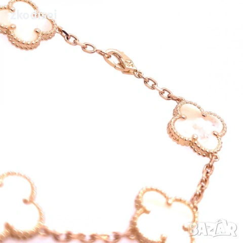 Златна дамска гривна Van Cleef 9,61гр. 18,0см. 14кр. проба:585 модел:37765-5, снимка 2 - Гривни - 54203571