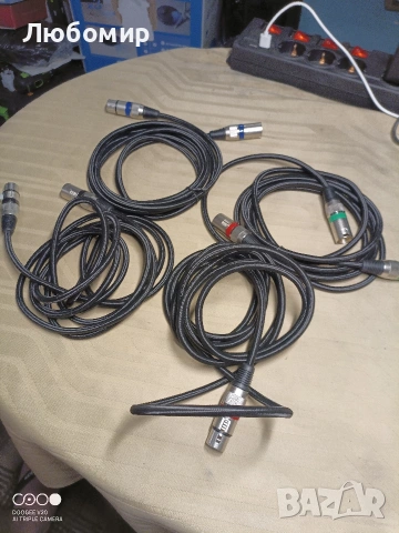 XLR микрофонен кабел, микрофонен кабел с найлонова оплетка, симетричен, DMX, 3-пинов 